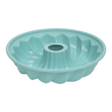 Reusable Silicone Bundts Cake Pan Fluted Tube Baking-Blue large