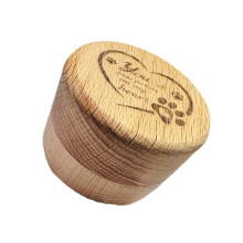 Solid Wood Pet Memorial Urn Ashes Container Box With Furs Storage Carved Pattern Cremation For Home Decor Pet Storage