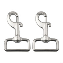Stainless Steel Spring Hooks Saltwater Safe With Swivel Eye 2 Pack For Diving And Pets