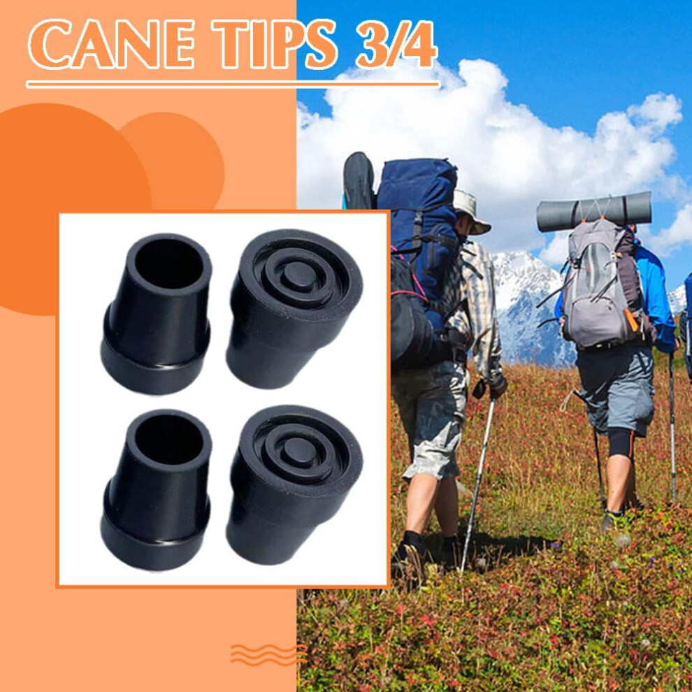 Replacement Cane Tips for Walking Canes, Increased Grip and Stability with Durable Rubber Design, Non Marring Durable Construction Ensures Safe