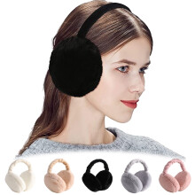 (Beige) Winter Ear Muffs for Women, Fleece Lining Earmuffs Girl Ski Plush Ear Covers Cute Ear Warmer