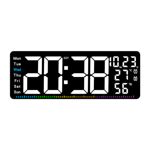 LED-klok met tijd-datum-alarm en temperatuurweergave-Wit