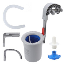Skimmer de superficie de montaje en pared, fabricado en polipropileno duradero, con adaptador ajustable para piscinas elevadas. Ayuda para la
