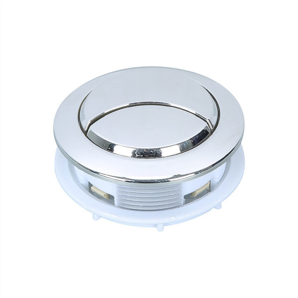 Toilet Flush Button Plastic Round, Double Flush, Water Tank Compatible, Dia 69Mm, Dia 58Mm, Silver 9067246195960