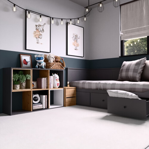 Topeshop MALAX 2X3 ANT/ART living room bookcase 1