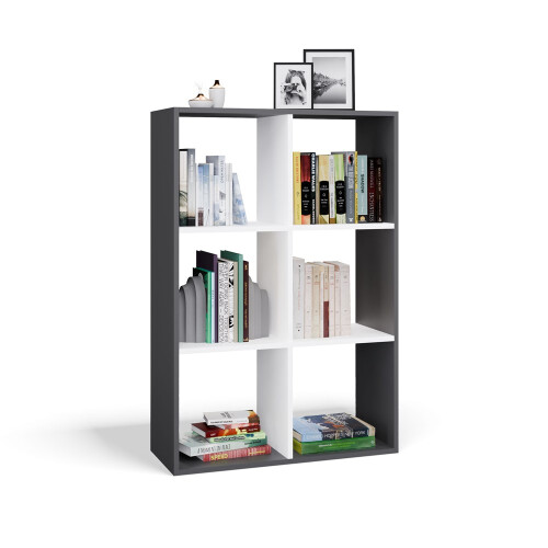 MALAX 2X3 SHELVING UNIT, ANTHRACITE/WHITE 1