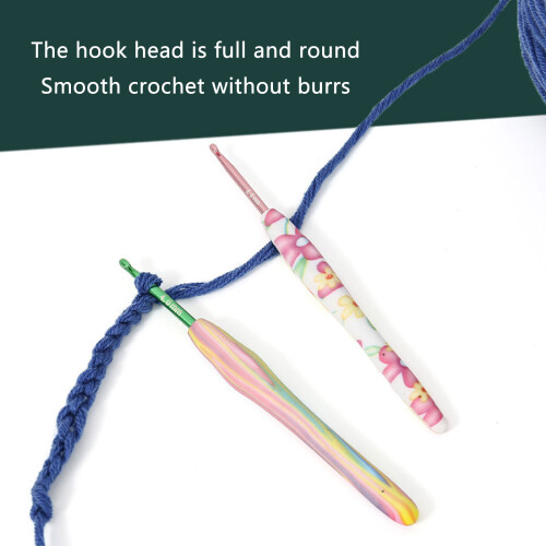 9Pcs Ergonomic Crochet Hook for Beginner-flower handle croche 2