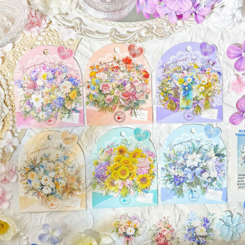 Autocollant de Scrapbooking-Notes florales envoyées fa 2