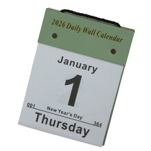 2026 Tear Away Calendar With Holiday Labels Paper For-Green