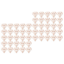 50Pcs Metal Diamonds Design Paper Clip Gift Wrapping-rose gold
