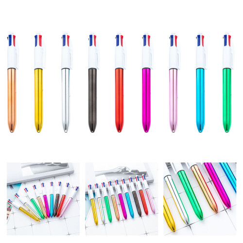 10Pcs Multicoloured Ballpoint Pens For Efficient Writing-Black 2