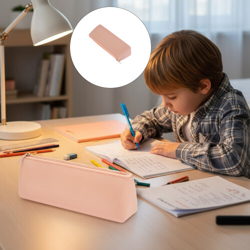 Water Resistant Silicone Pencil Case High-orange powder 1