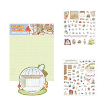 Miniatuur theekopje scènesticker cartoon landschap PET-sticker