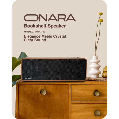 Onara Copper Bookshelf Speakers | 50W RMS Powered | HDMI ARC, Optical, AUX, USB Inputs, BT5.3 2