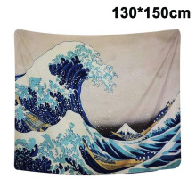 Arte japonesa em tamanho grande para pendurar na parede, lavável à máquina com água fria, tecido macio para uma decoração elegante.