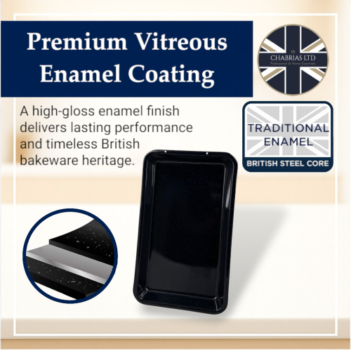 Vitreous Enamel Oven Baking Tray, 35cm 2