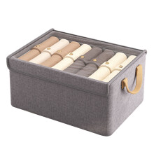Convenient Foldable Storage Box with Lid Clothing-L Size Grey