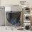 Large Capacity Trash Bin With Suction Base And Auto-white gray 5