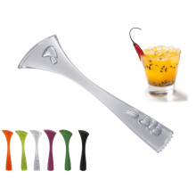 Cocktail Plastic Drinks Muddler Chabrias Ltd, 21 cm Long (Ergonomic Ribbed, Clear)