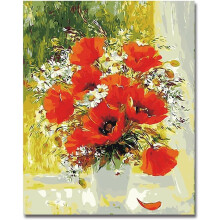 Kreativt digitalt lerret med valmueblomst, digitalt DIY-maleri for barn med livlige akrylmaling for uforglemmelige kunstneriske opplevelser, 16 x 20