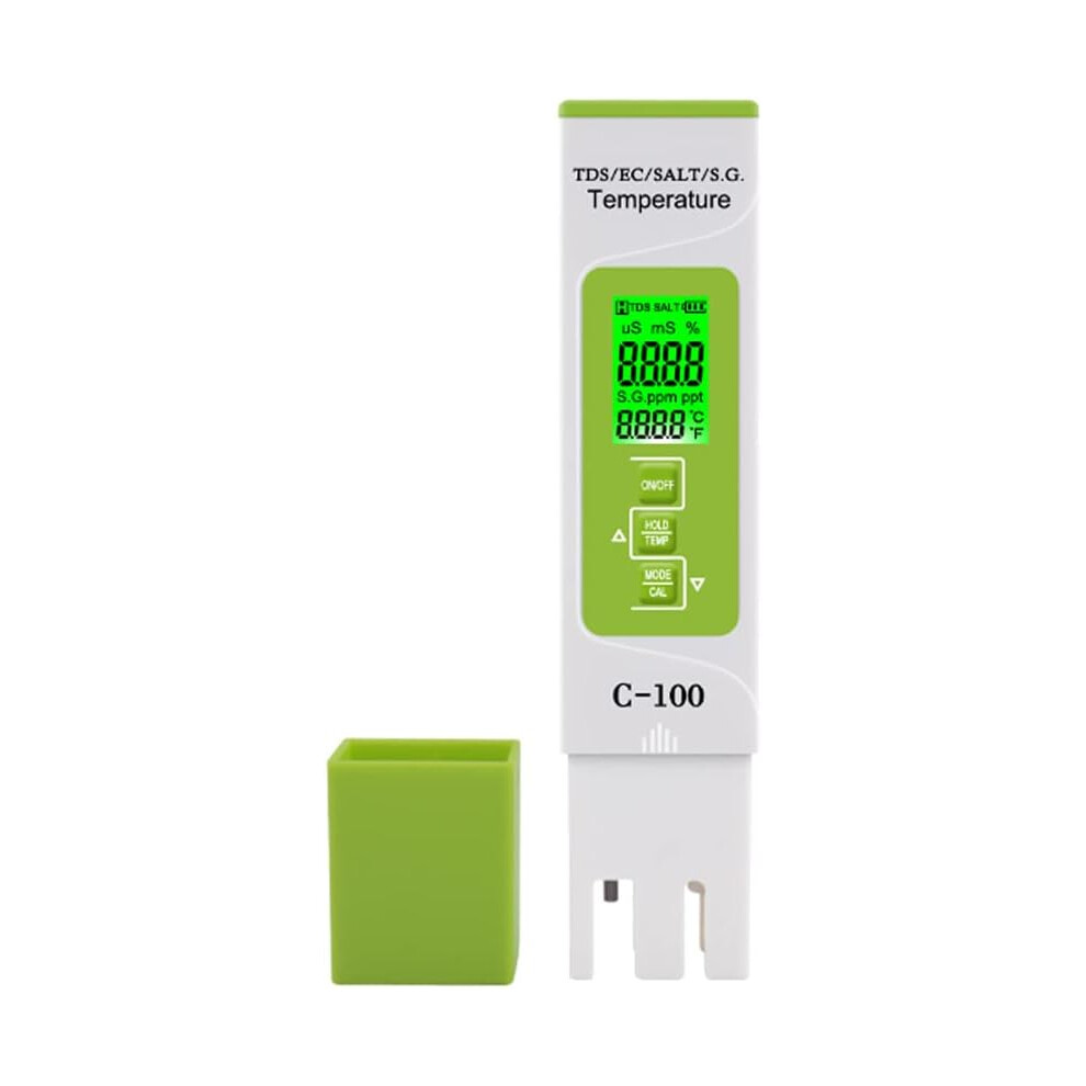 Hydroponics Water Quality Meter, Salinity Ph Temp Ec Tds Multiparameter Water Test Kit With Replaceable Double-Junction Probe, Digital Water Tester Fo 9155353288030