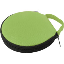 Estuche para CD y DVD, solución de almacenamiento con material Oxford y cierre de cremallera para un transporte seguro en tamaño compacto.