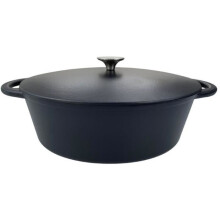 Cocotte - BAUMALU - 336408 - Gusseisen - Oval 33 cm - Matt Schwarz