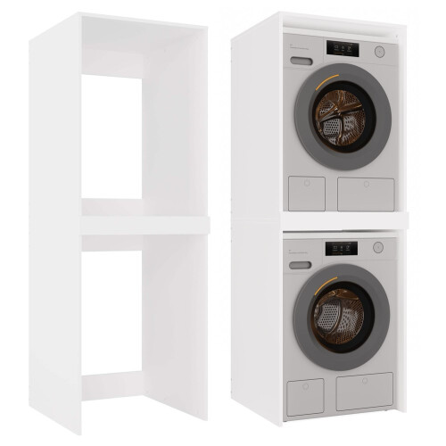 Meuble laveuse-sécheuse POLA TWIN blanc