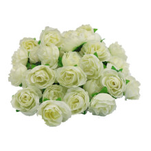 200Pieces Artificial Rose Head Small Rose Flower-Milky White