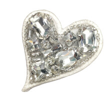 Sew on Heart Patches Applique Iron On-White Embroidered edges