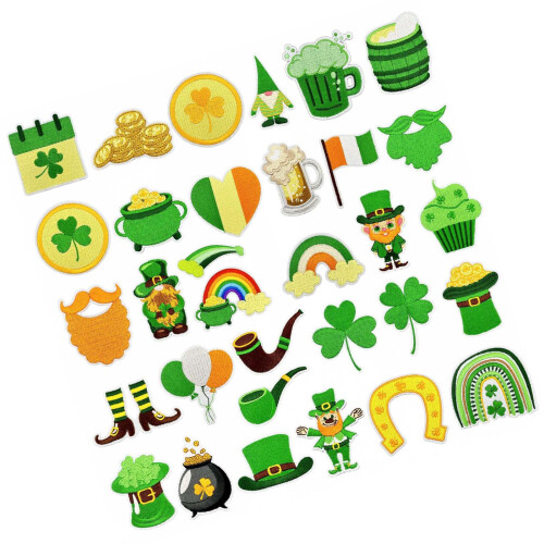 32Pcs Patrick's Day Iron on Patches Embroidery Applique