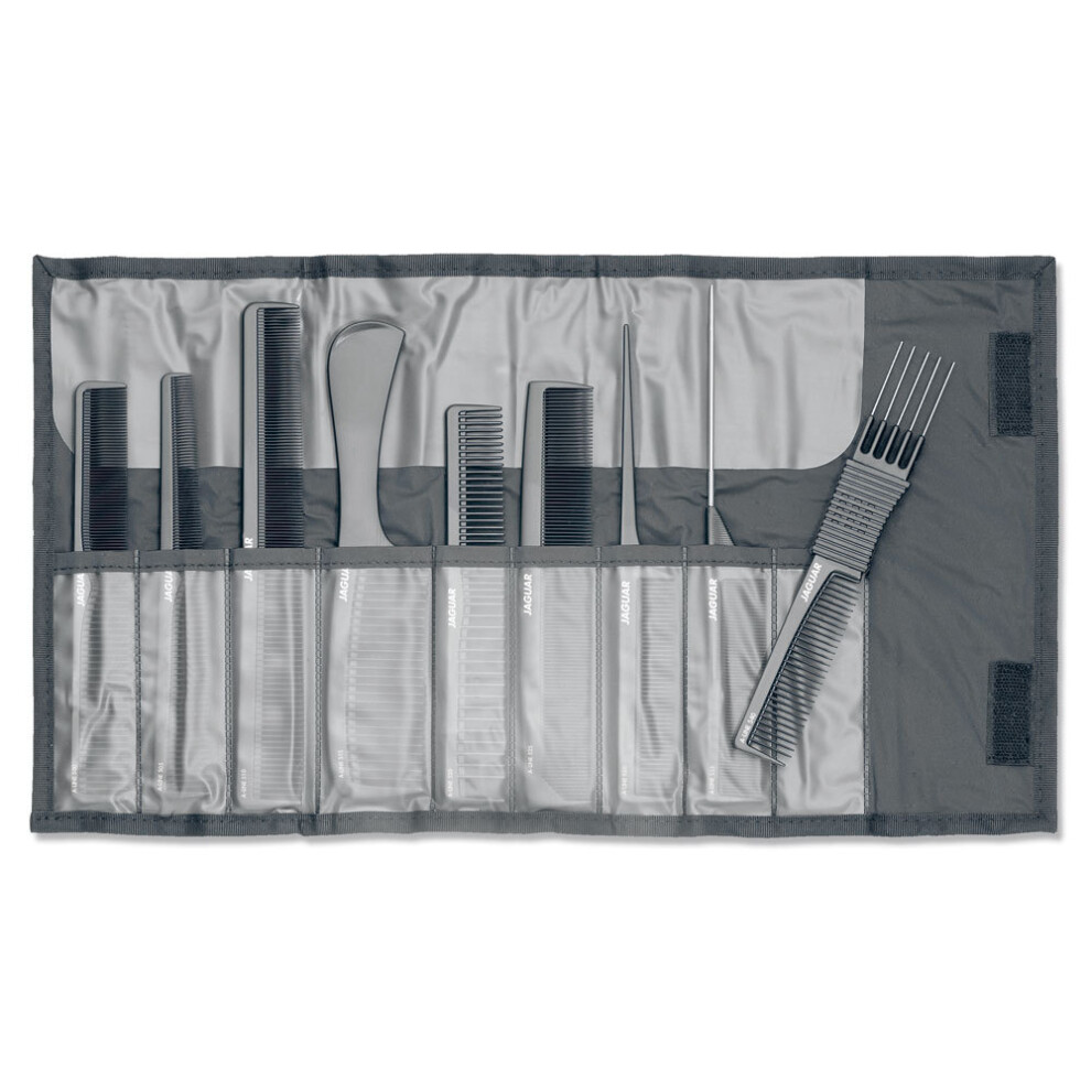 Jaguar Unisex Black Barber Comb Set 9 Pcs. Colour - More No.136