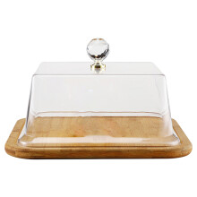 Cake Platter Modern Square Cake Stand With Clear Lid For-4218M