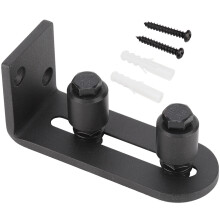 Vloergeleider voor schuifdeuren met steunrol, poedercoating voor roestbestendigheid, verstelbare rol voor deuren van 7,6 cm (3 inch), robuuste