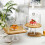 Cake Platter Modern Square Cake Stand With Clear Lid For-4218M 4