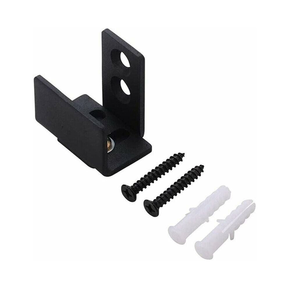 Wall Mount Barn Door Floor Guides, Powder-Coated Sliding Door Guide For Doors 2.5Cm To 3.5Cm Thick, Non-Grooved Door Compatible, Quality Steel, Width 9454554402857