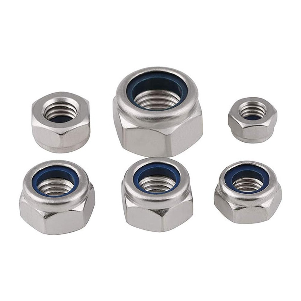 Self-Locking Anti-Loose Nuts For Corrosion Resistant Projects, 304 Stainless Steel M2.5(2.5Mm) Hex Drive Din985 Standard Non-Slip Lock Nuts, Coarse Th 9454554402000