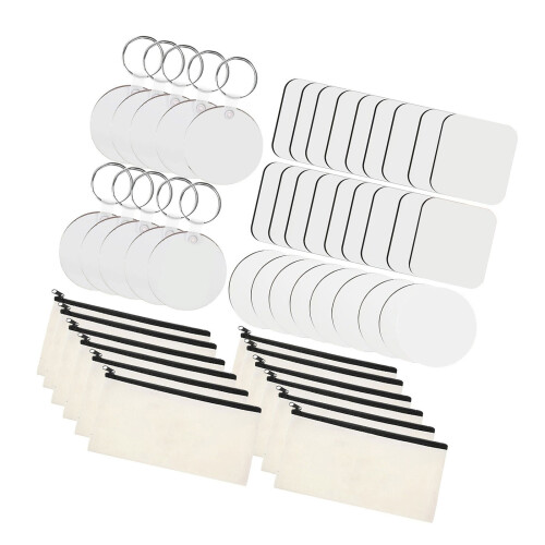144 Pieces Sublimation Makeup Bags and Rectangle Circle Coasters