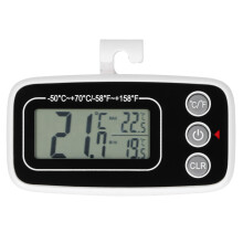 Compacte koelkastthermometer, magnetische achterkantthermometer met groot lcd-scherm voor koelkast en vriezer, maximale/minimale temperatuurweergave,