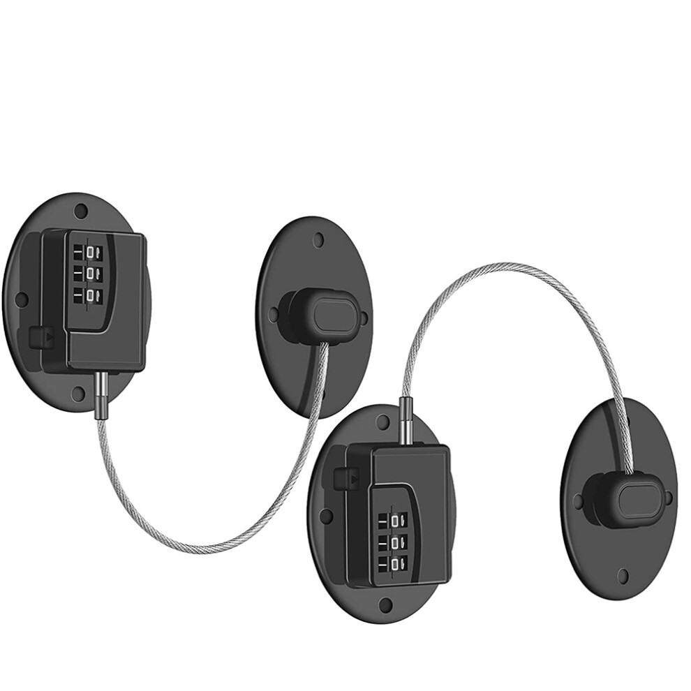 Refrigerator Locks, Heavy Duty Child-Proof Combination Locks for Cabinets, Closets, Drawers, and More, Peace of Mind with Strong Adhesive and No Keys
