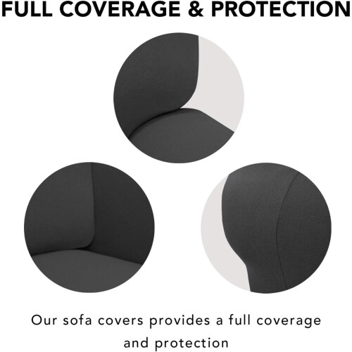 Capa protetora de elastano para sofá de dois lugares, capa macia antiderrapante para sofá, protetor de móveis com base elástica, âncoras de 2