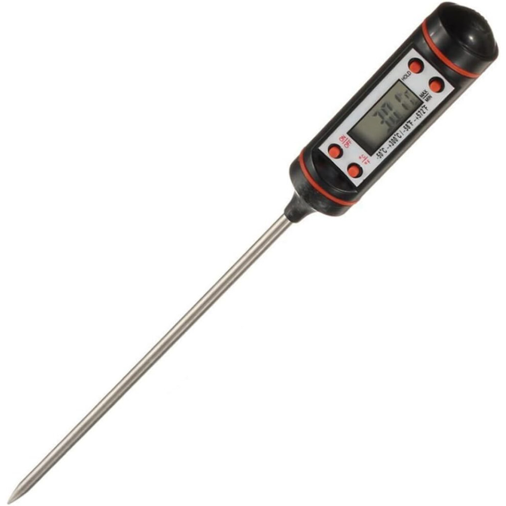 Instant Read Food Thermometer, Stainless Steel Long Probe With Digital Display For Convenient Use, Wide Measurement Range -50C To 300C (-58F To 9155353370551