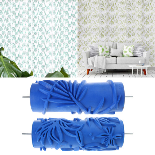 Embossing Flower Pattern Paint Roller Sleeve for Wall-Style A 2