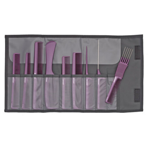 Jaguar A22_E22 _ Set of barber combs 9 pcs. k.violet