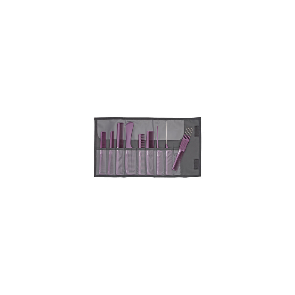Jaguar A22_e22 _ Set Of Barber Combs 9 Pcs. K.violet Purple