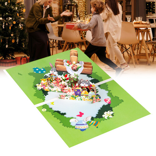 Artistic 3D Easters Card Depicting Crosses And Eggs Scene Unique 1