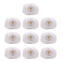 10Rolls of Wool Blend Yarn 1.76/Roll Hand Knitting Yarn-White