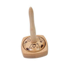 Wood Yarn Holder Stand Yarn Spindles for Crocheting-Cat model