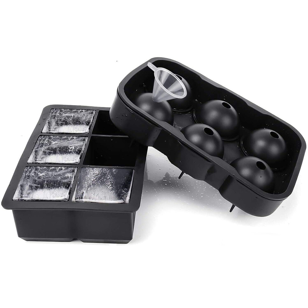 Whiskey Cocktails Upgrade, Food-Grade Silicone Ice Cube Mold, Large Ice Cubes For Slow Melting, Ideal For Home Entertaining (2 Packs) 9155353365021