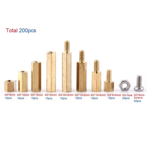 Hex Standoff Screw Nut Assortment Kit, Easy To Install For Electronics And Hardware, Durable Brass Material Compact Portable, Smooth Surface Without B 1